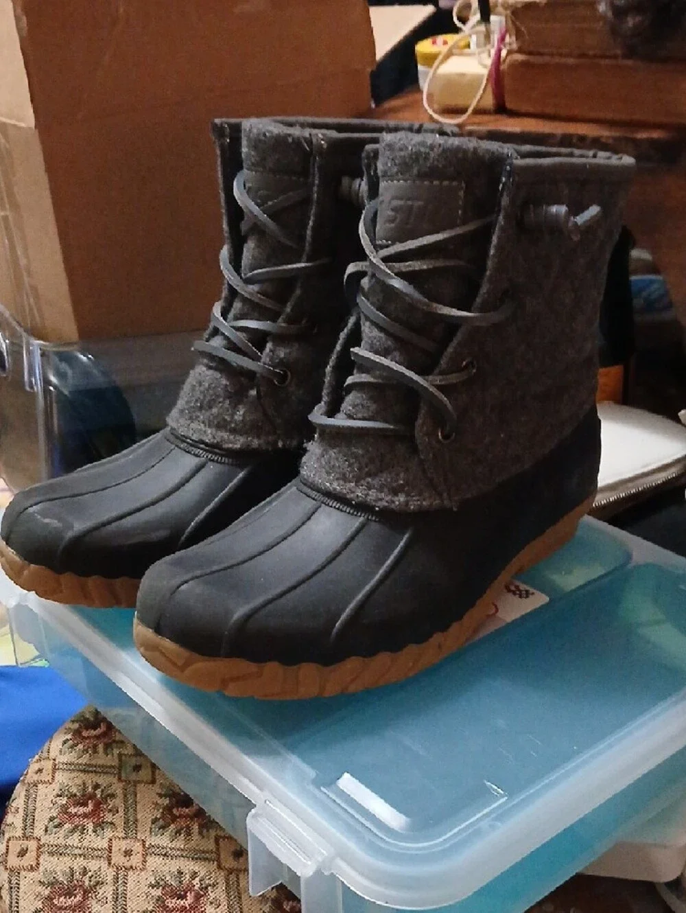 Stq Gear.com,‎  Waterproof Winter Boots - Gray with Tan Sole, Womens Sz.6